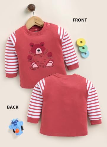 Image of LuvLap Baby Boys Regular Fit 100% Cotton Full Sleeves Boys T-Shirt Set Pack of 4