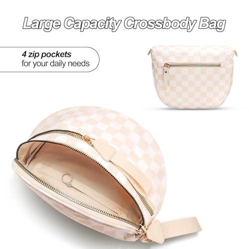 Image of Checkered Crossbody Bag, Bum Bags for Women Crossbody,Spacious Sling Bag Purse Fanny Packs with Shoulder Strap
