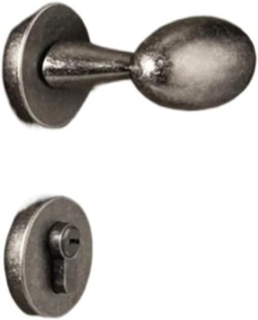 Silver Bedroom Door Lock Indoor Security Silent Lock Metal Door Handle(Anti-Silver-Magnetic)