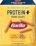 Barilla Penne Rigate Protein Plus - High-Protein Italian Pasta Made with Durum Wheat & Pea Protein - 20g Protein per 100g - Source of Fibre - Classic Short Shape - Single Pack (1 x 400g)