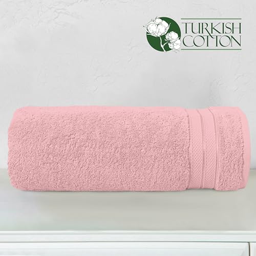 Image of Elegant Comfort Three Line Popcorn Towel Set for Bathroom 35 x 70 inches, Premium Hotel Quality 1-Pack Jumbo Towels, 100% Turkish Cotton, Soft and Durable, Quick Dry and Highly Absorbent, Dusty Pink