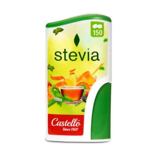 Castello since 1907 Stevia (Estevia) Comprimidos | 150 Comprimidos/Dosis | 1 comprimido = 1 cucharadita de azúcar | 0 Calorías - Muy bajo Índice Glucémico - 0 Carbohidratos - Keto