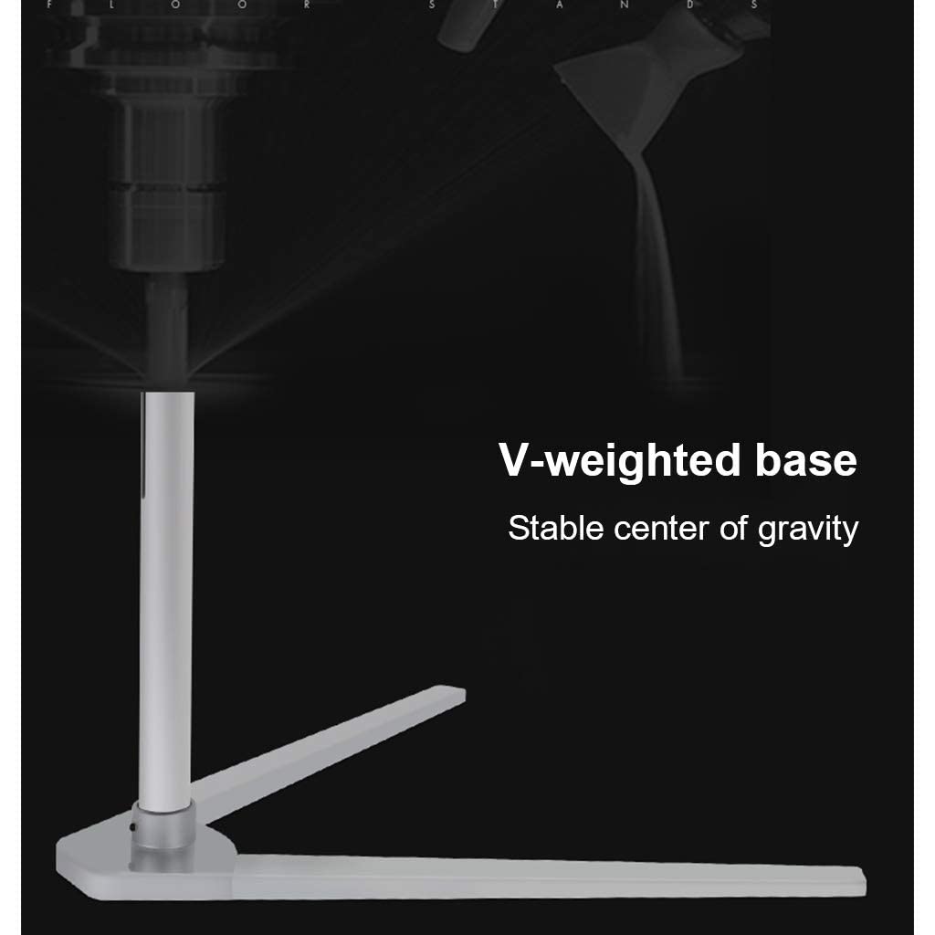 Support de Sol Support de Sol réglable en Hauteur Support en Alliage d'aluminium pour Smartphone/Tablette et Toutes Les tablettes de 4 à 14 Pouces Convient pour Bureau/Salon/Table de Chevet