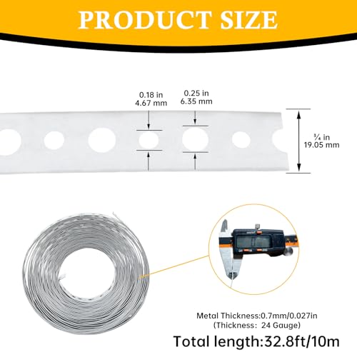 Feuillard de cerclage en métal perforé calibre 24 bande de suspension galvanisée supports tuyaux