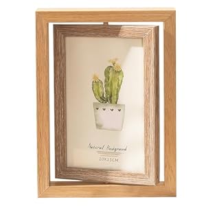 Marco de Fotos Doble Cara 10×15 cm, Marco de Giratorio Fotos de Madera, Marcos de Fotos con Tapa Acrílica, para Regalos, Cumpleaños, Bodas, Navidad, Acción de Gracias, San Valentín