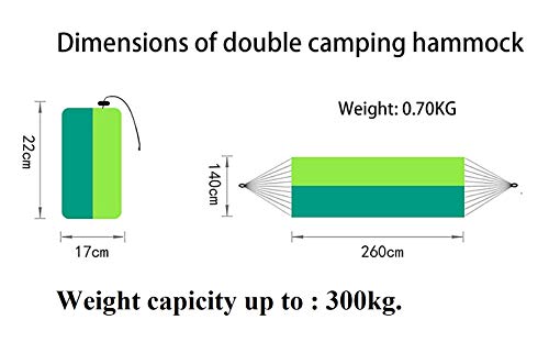 Image of DOLPHY Nylon Portable Camping Hammock with Mosquito Net for Hiking Travel Green & Perot