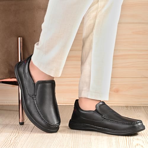Image of Blue Leather by Centrino Genuine Leather Slip-On Men's Formal Shoe |Stylish with Soft Cushioned Insole |Trendy Non Lace-Up Design |Durable Leather with Anti-Skid Sole | Perfect for Formal Wear (3998)