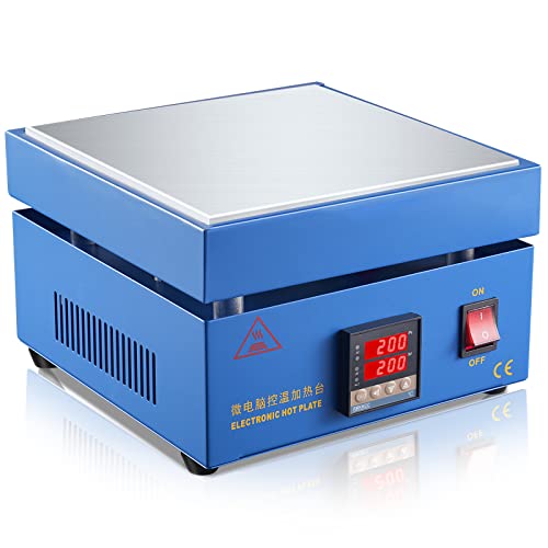 Soiiw 110V 850W LED Microcomputer Electric Hot Plate Preheat Soldering Preheating Station Welder Hot Plate Rework Heater Lab 200X200mm Plate