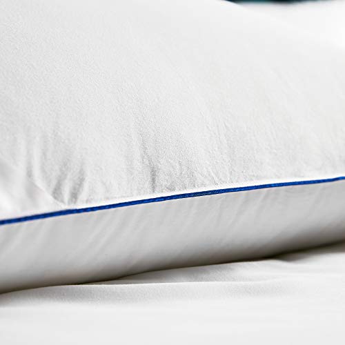 Almohada de algodón estándar con triple cámara y relleno de plumón miniatura 4