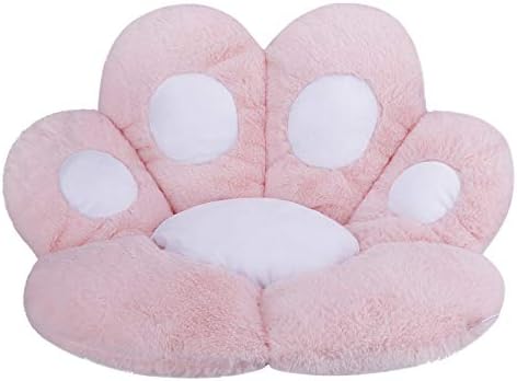 JIAHG Soft Plush Seat Cushion Cozy Comfort Seat Pad Back Waist Support Cute Cat Bear Paw Armchair Chair Cushion Mat Office Chair Pillow for Back Coccyx Sciatica Tailbone Hip Pain Pressure Relief