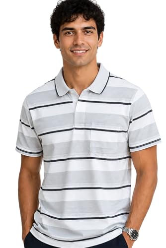Image of SANE ORIGINALS Half Sleeve Polo T-Shirt for Men with Pocket || Stripe Collar and Pocket T-Shirt for Men Half Sleeves