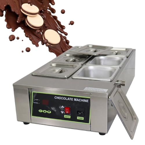 Máquina eléctrica para fundir chocolate 6 cubetas acero inox