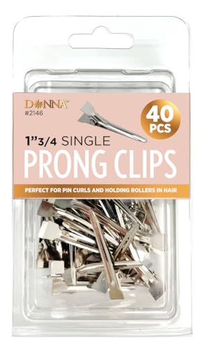 Pinzas para cabello DONNA Single Prong metal 40 pcs miniatura 1