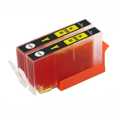 Go Inks Compatible Yellow 364Y Ink Cartridge Replacement for HP 364 XL High Capacity for HP Photosmart, DeskJet & OfficeJet Printers (15ml) - 2 Pack