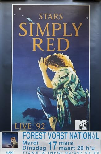 Poster Simply Red Stars Live 1992 pour décorer votre studio de musique ou salon