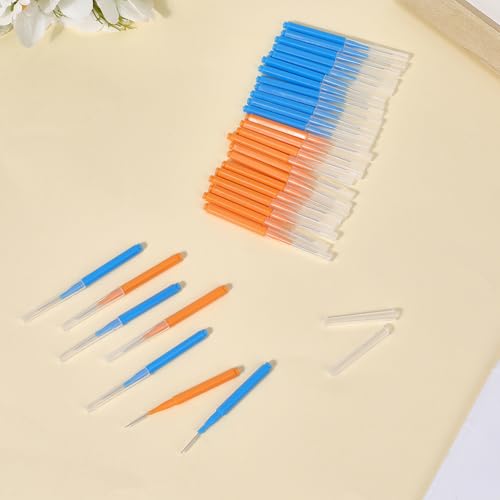 Image of CREATCABIN 40Pcs 2 Colors Showerhead Cleaner Brush Shower Head Cleaning Picks Plastic Tiny Small Colorful Assorted Non Clogging Brushes Tools Accessories for Bathroom Small Holes Gap Nozzles