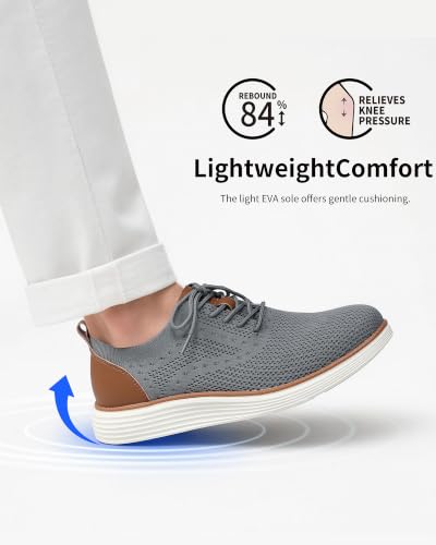 Image of VILOCY Men's Casual Dress Sneakers Lace-Up Oxfords Business Mesh Breathable Walking Shoes Tennis Comfortable