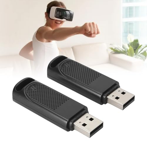 Image of 2 Pack Portable VR USB Dongle Receiver, Wireless Receiver for Valve Index Controllers Vive Tracker, with USB Extension Cable for SteamVR (Transparent Black)