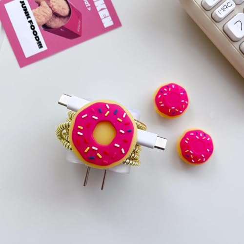 Image of Protective Charger Case for iPhone 18W 20W iPhone 15 14 13 12 11 Pro Max Charging Cable Charger Protective Cover Data Cable Protective Sleeve -(Doughnut), Multicolor