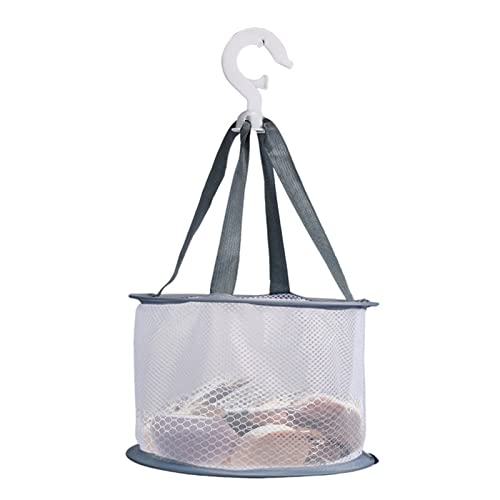 LINGJIONG Cesta de secado de maquillaje, red de malla de secado de brochas plegables, red de secado de brochas de cosméticos portátil, bolsa de red de secado para colgar ropa, perchas plegables