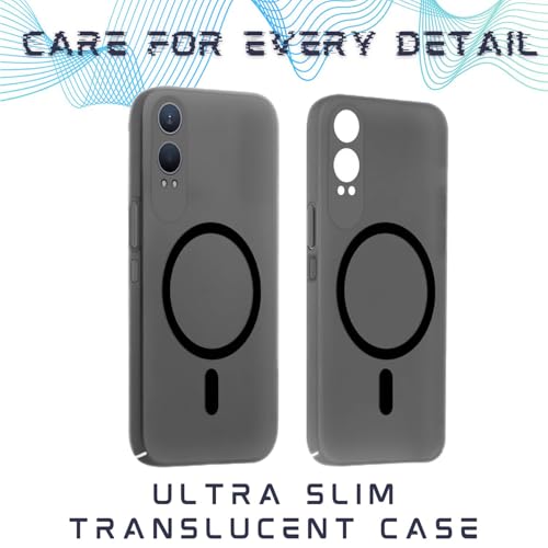Image of SHINESTAR Back Cover for OnePlus Nord CE 4 Lite 5G | Frosted Semi-Transparent Slim Case | Only Compatible with Wireless Magnetic Accessories | Hard Back, Matte Finish - Black