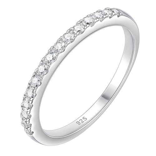 Newshe Jewellery Moissanite Eternity Rings for Women Wedding Bands 925 Sterling Silver Round Engagement Ring Size 5-10