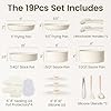 Chef Power Ceramic Cookware Set Non Toxic with Detachable Handles, Healthy Nonstick Pans and Pots Set 19 Pcs, Induction Dishwasher Oven Safe Kitchen Set, PFAS PFOA & PTFE Free, Cream White #1