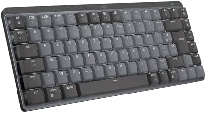 Logitech MX Mechanical Mini Clavier Sans Fil Rétroéclairé Performant, Boutons Tactiles Silencieux, Bluetooth, USB-C, macOS, Windows, Linux, iOS, Android, Métal, Français AZERTY - Gris