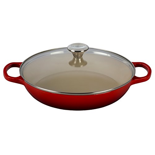 Le Creuset Of America Enameled Cast Iron Buffet Casserole With Glass Lid, 3 1/2 Quart, Cherry