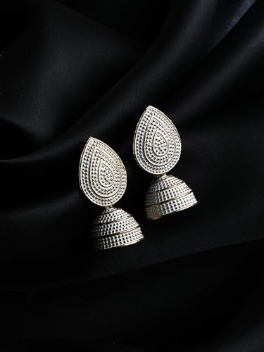 Image of INDO ERA Silver-Plated Contemporary Assorted Jhumka Earrings for Girls and Women | You will get any one Jhumka from all