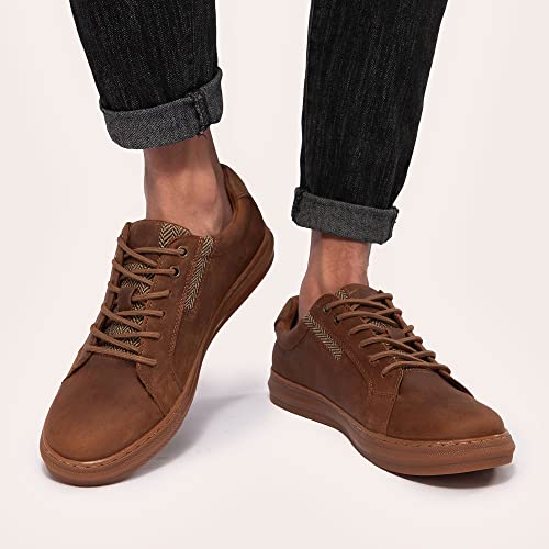Image of Men's Fashion Casual Oxford Sneakers Suede Leather Walking Shoes for Men Comfortable Daily Footwear Size 7