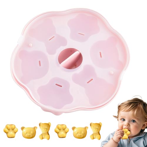 Huvqianu ベアモールド - はがしやすい 6穴 かわいい キャラクター 模具,かわいいベア型 - ベーキング クッキー装? カップケーキトッパー製作 粘土 樹脂 エポキシ ガムペースト 家庭キッチン用