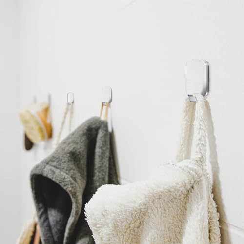 BEEWAY Self Adhesive Hook - Pack of 10 Wall Door Hooks Stick On/Sticky Hooks for Bathroom Kitchen Hanging Coat Cloth Towel Key - Stainless Steel, Waterproof, No Nails BEEWAY Self Adhesive Hook - Pack of 10 Wall Door Hooks Stick On/Sticky Hooks for Bathroom Kitchen Hanging Coat Cloth Towel Key - Stainless Steel, Waterproof, No Nails