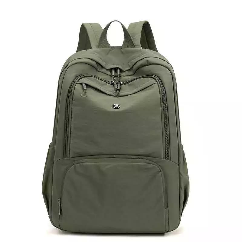 Mochila Feminina de Nylon Grande Capacidade para Viagem, Estudos e Uso Diário, Leve e Casual(2254 - Verde)