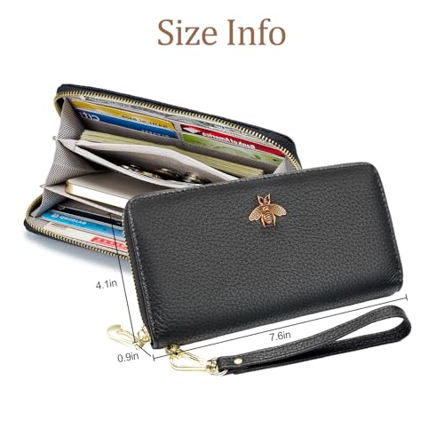 imeetu Leather Wristlet Purse for Women with Credit Card Holder, Zip Coin Pocket & Wrist Strap 5