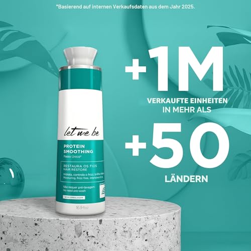 Let Me Be – Protein Smoothing, Organische Brasilianische Keratin-Haarglättung in 1 Schritt, Formaldehydfrei, mit hydrolysiertem Keratin, Professionelle Ergebnisse bis zu 6 Monate – 500ml