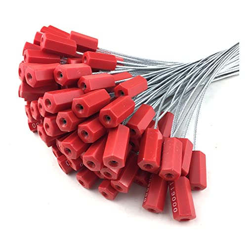 Jiaojiao 100 pcs Longueur 30cm Plomb de métal métal Blockade Type Câble Câble Cadre de câble d'acier Auto-Verrouillage Joints de sécurité des conteneurs (Color : 6) Cover