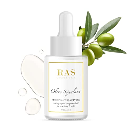Image of RAS Luxury Oils Olive Squalane Pure Plant Beauty Oil | For Hair, Skin & Nails | Lightweight, Reduces Fine Lines | Rich in Vitamins & Antioxidants | Natural and Organic, Cruelty Free, 35ml