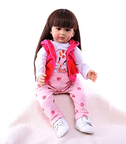 antboat Lebensechte 24 Zoll 60 cm Reborn Babypuppen Mädchen Weiches Silikon Vinyl Große Wiedergeborene Puppen Mit Viel… – Bild 8