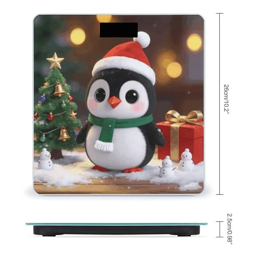 Báscula digital de baño con diseño de pingüino navideño miniatura 2