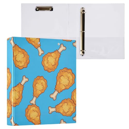 QUGRL 3 Ring Binder 1.5 Inch Fried Chicken Drumsticks...