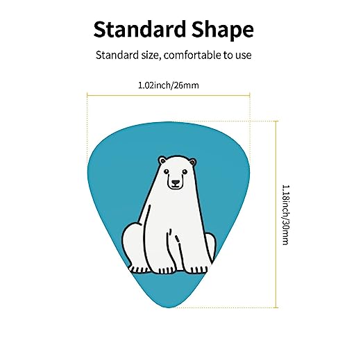 Polar Bear Lot de 12 médiators tendance et durables dans une boîte pour ukulélé guitare électrique basse - Les Beatles, Paul McCartney, John Lennon, RIngo Starr, George Harrison Polar Bear Lot de 12 médiators tendance et durables dans une boîte pour ukulélé guitare électrique basse – Image 5