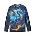 ZPINXIGN Cool Lightning Dragon Print Boys Graphic Sweatshirts - Long Sleeve Shirts Size 8-10 Soft & Comfy Fall Outfits for Kids Athletic Youth Fashion Graphic Tees