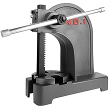 Heavy Duty Manual Arbor Press, Ratchet Leverage Arbor Press with Handwheel for Riveting Punching Holes 1 Ton Black