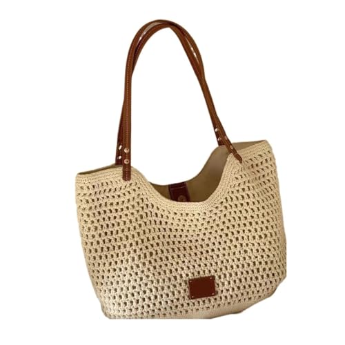 Bolso Paja Bolso De Mano Tejido For Vacaciones En La Playa, Bolso De Hombro A La Moda For Mujer, Primavera Y Verano, 2024 Bolso Paja Mujer