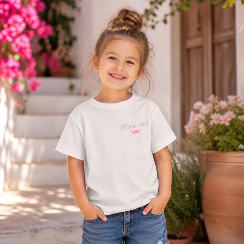 Image of Girls Christian Tees God is Within Her Jesus Shirt for Kids Faith Cute Graphic Bow Tshirt Inspirational Religious Top