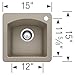 BLANCO, Truffle 441295 DIAMOND SILGRANIT Drop-In or Undermount Bar Sink, 15