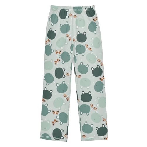 Boys' Pants Cute Green Frog Animal Long Bottoms Jogger Pants Elastic Waist Trousers with Pockets S-XL