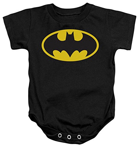 Batman Classic Logo Comic Romper Size: 0-6 Months Black