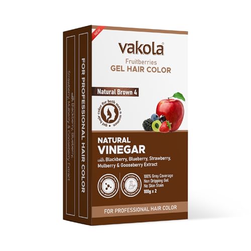 Image of Natural Brown 20 Minutes Gel Hair Color, Fruitberries Extracted - 100% Grey Coverage, No Skin Stain- 100ML Developer and 100ML Colorant, Pack of 1